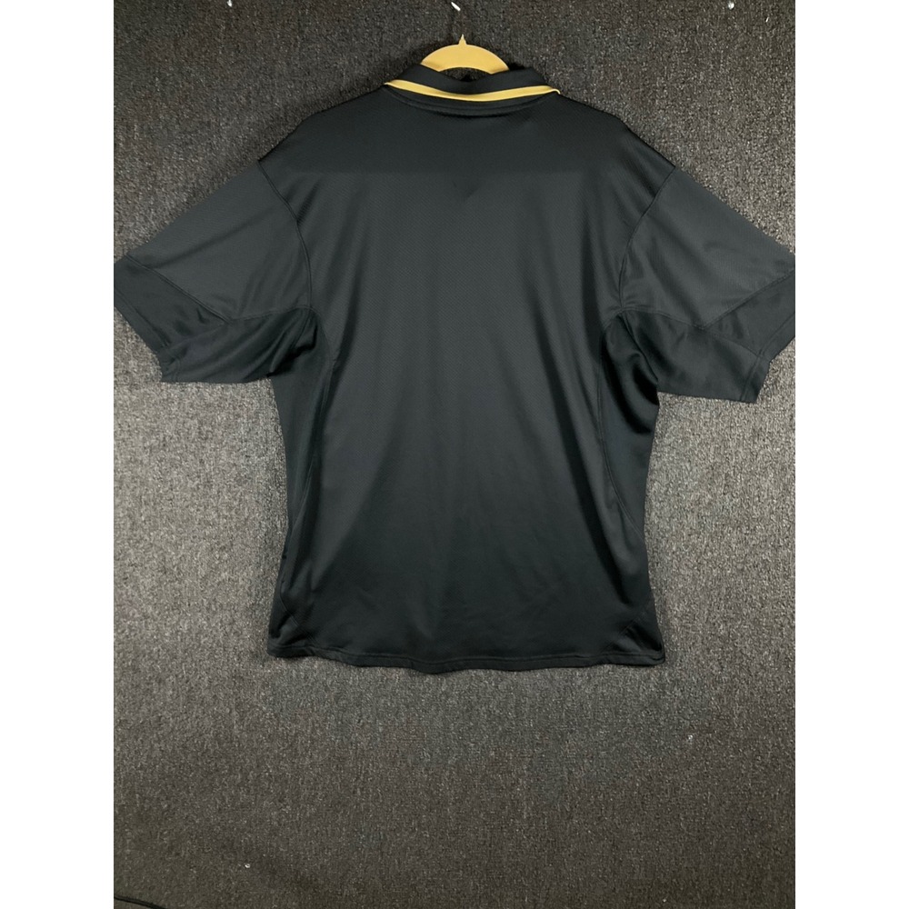 Nike Sphere Dry Golf Polo Shirt Mens XL Black Gold Swoosh‎ Short Sleeve Athletic - Picture 5 of 7